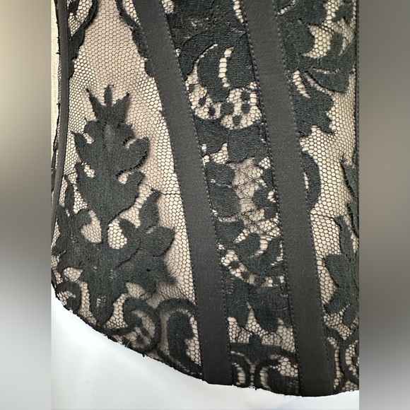 TEMPERLEY LONDON “Amy Winehouse” Black Lace & Mushroom Silk Corset Bustier US 4 - Picture 10 of 16